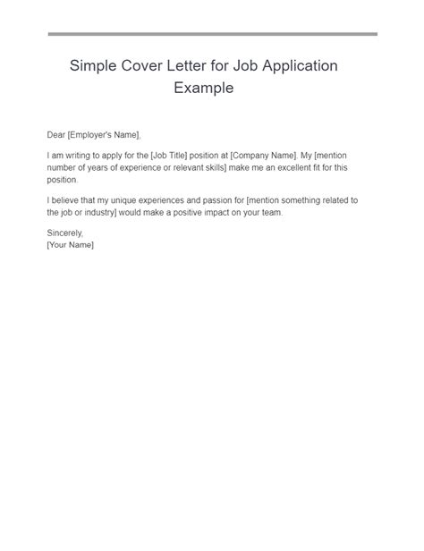 Simple Job Cover Letter Examples Doc