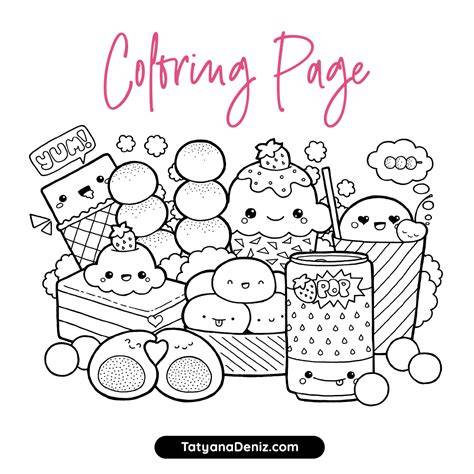 Simple Kawaii Food Coloring Pages