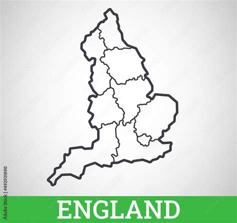 Simple Map Of England Outline
