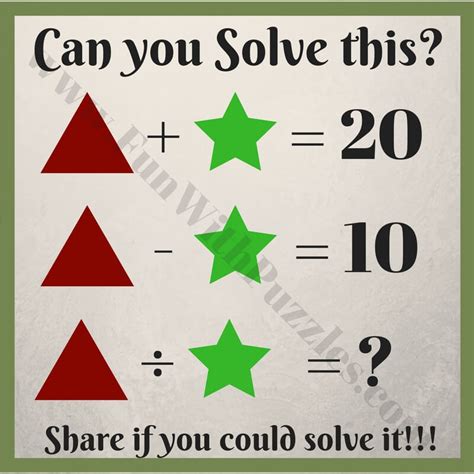 Simple Maths Puzzles For Kids