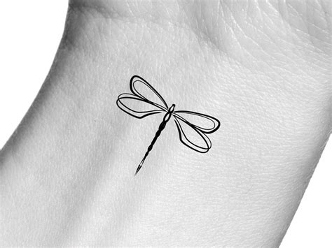Simple Outline Dragonfly Tattoo
