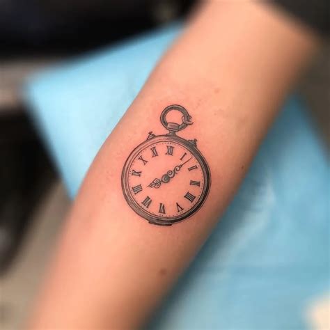 Simple Pocket Watch Tattoo Design