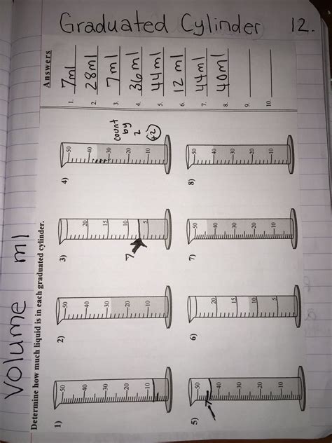Simple Reading A Graduated Cylinder Worksheet 2nd Grade Free Printable