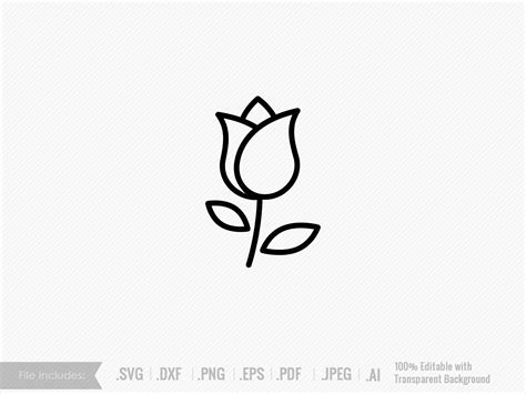 Roses in Bloom: A Delicate and Minimalistic Simple Rose Svg for Your Design Projects