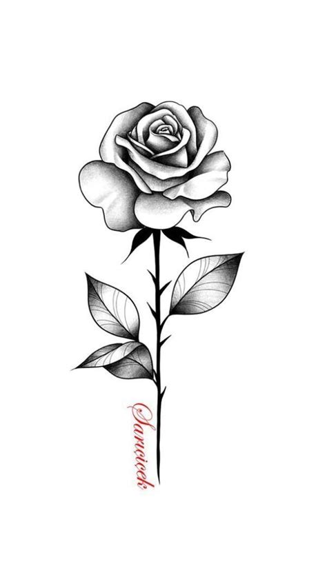 Simple Rose Tattoo Stencil