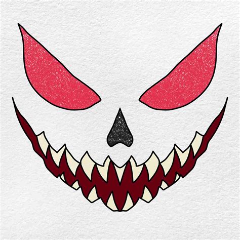 Simple Scary Face Drawing