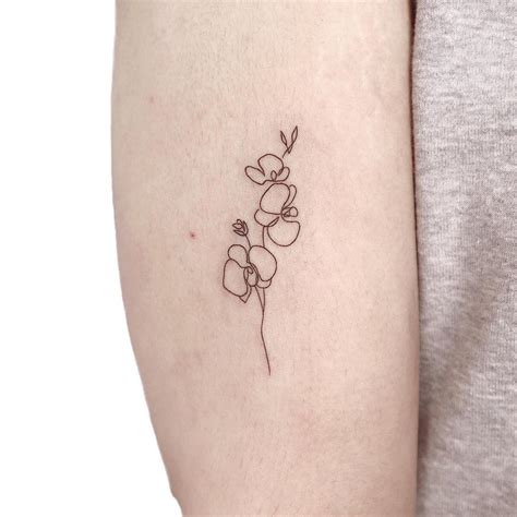 Simple Small Orchid Tattoo