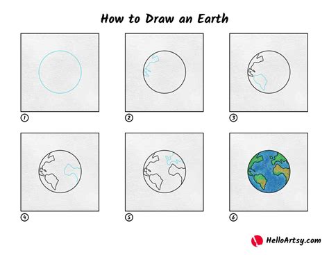 Earth Drawing Easy Step by Step