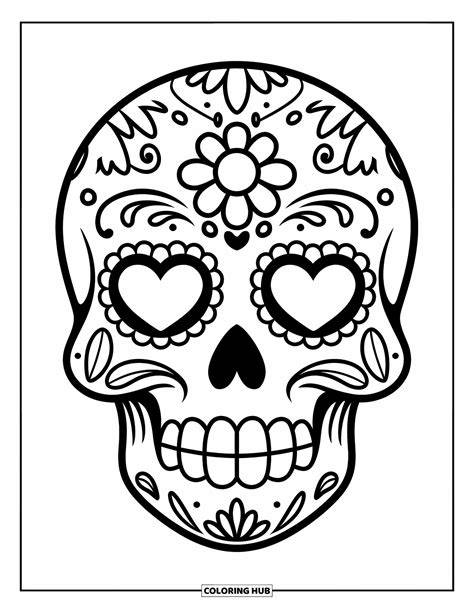 Simple Sugar Skull Coloring Pages