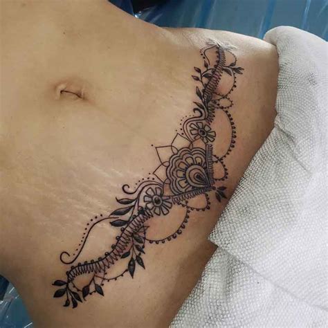 Simple Tummy Tuck Tattoo