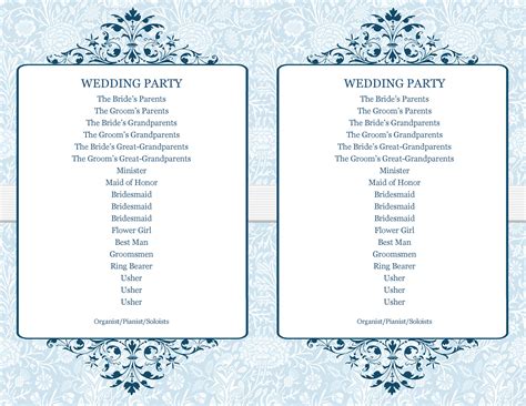 Simple Minimalist Wedding Program Template Printable Etsy