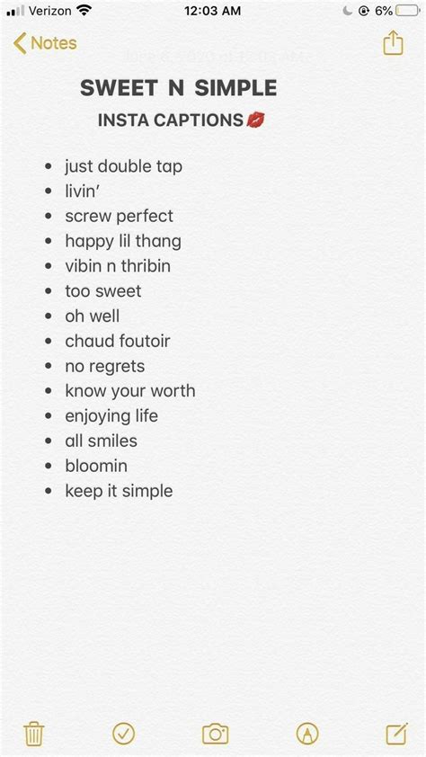 Simple and Sweet Captions