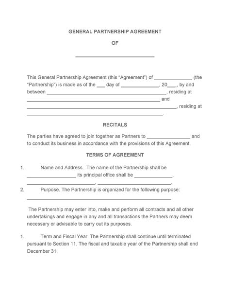 40+ FREE Partnership Agreement Templates (Business, General)
