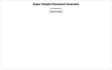 Simple passwords