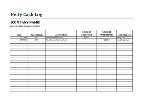 40 Petty Cash Log Templates & Forms [Excel, PDF, Word] ᐅ TemplateLab