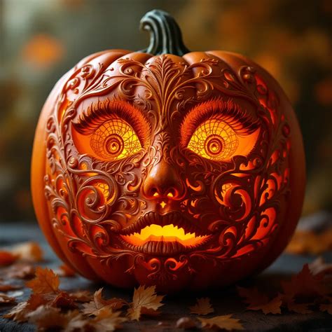 Simple vs. Intricate Pumpkin Faces
