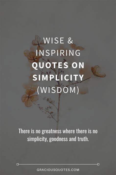 Simplicity Cultivates Wisdom