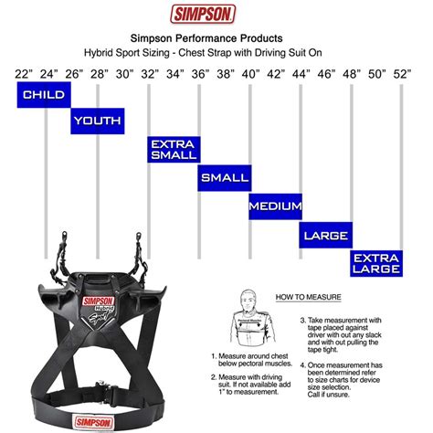 Simpson Hybrid Size Chart