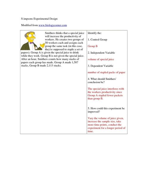 Simpsons Variables Worksheet Answers Yooob — db-excel.com