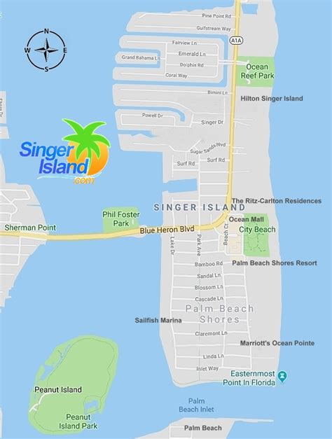 Singer Island Map Florida, U.S. Detailed Maps of Singer Island