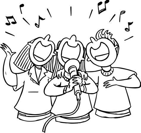 Singing Coloring Page