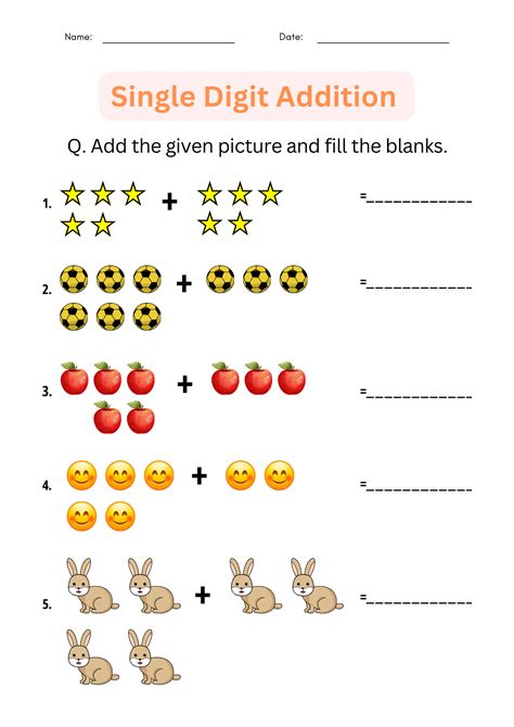 Single Digit Addition Worksheets from The Teacher's Guide