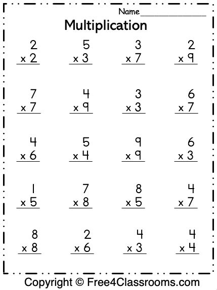 Single Digit Multiplication And Division Worksheets