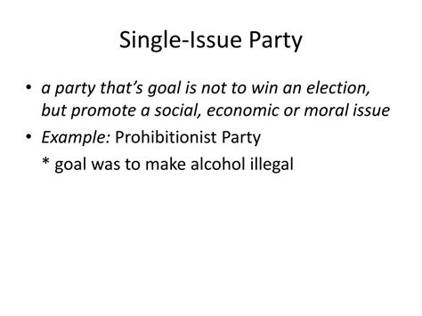 Exploring Single Issue Parties: Definition and Purpose
