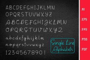 Download Single Line - Handwritten Alphabets SVG Cut Images