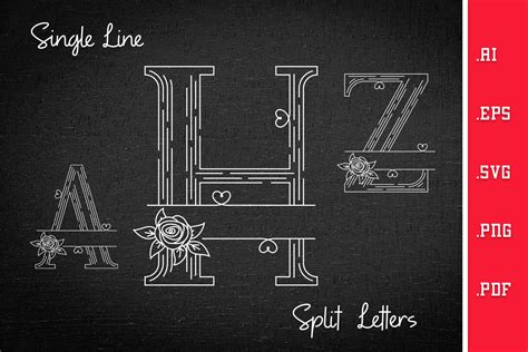 Download Single Line - Split Alphabets a to... For Silhouette
