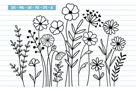 Download Single Line Flower Art SVG File - SVG Design Commercial Use DXF Files