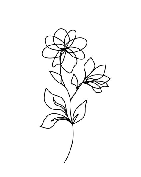 Download Single Line Flower Art SVG File - SVG Design Commercial Use Free PSD Mockups