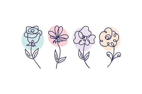 Download Single Line Flower Art SVG File - SVG Design Cricut SVG Free PSD Mockups