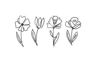 Download Single Line Flower Art SVG File - SVG Design Files