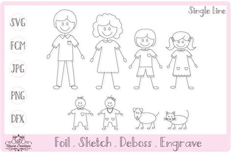 Download Single Line Stick Family Files For Crafts