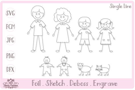 Download Single Line Stick Family Images