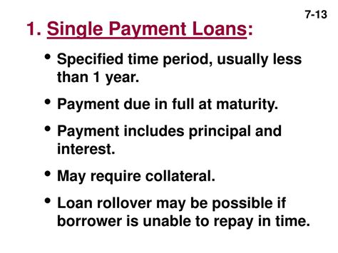 Single Payment Loan Definition