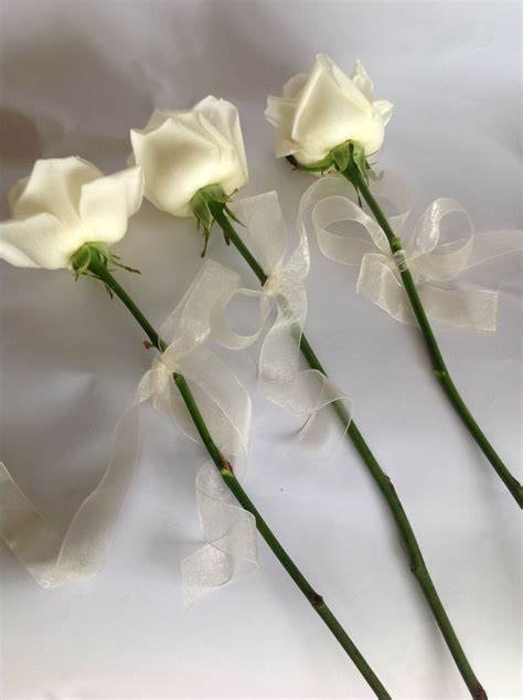 Single flower bouquet with ribbon