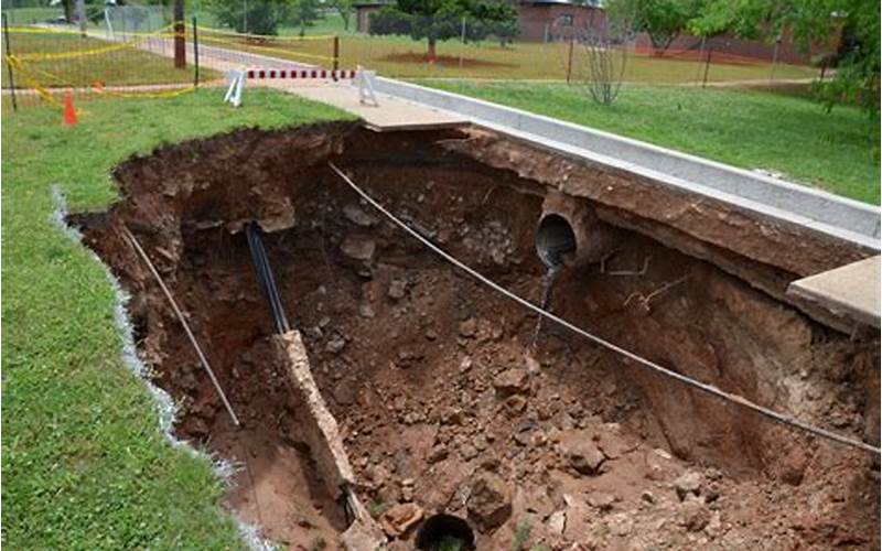 Sinkhole In Road Construction