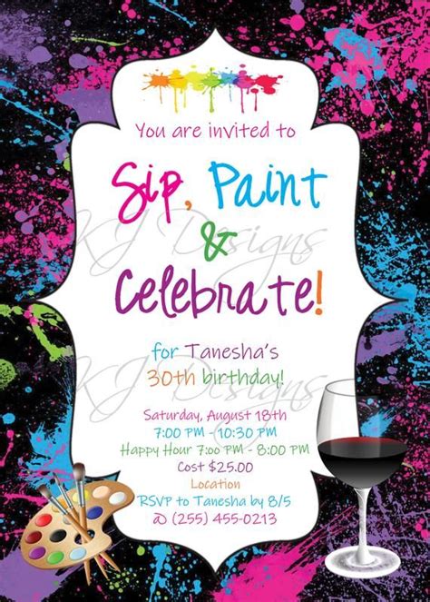 Sip And Paint Invitation Template Free
