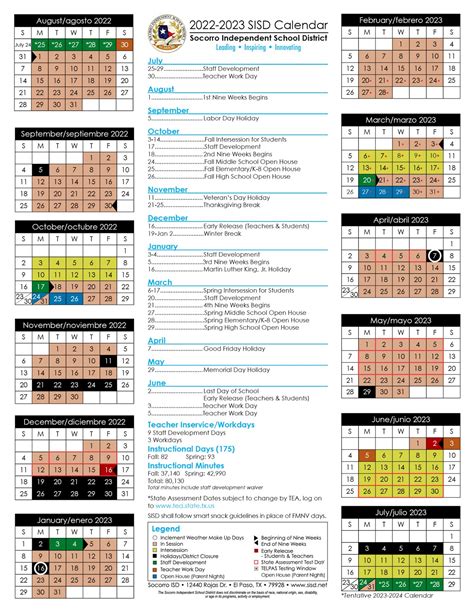 Sisd Calendar 2024 25 Printable