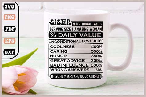 Download Sister Nutritional Facts DXF Files