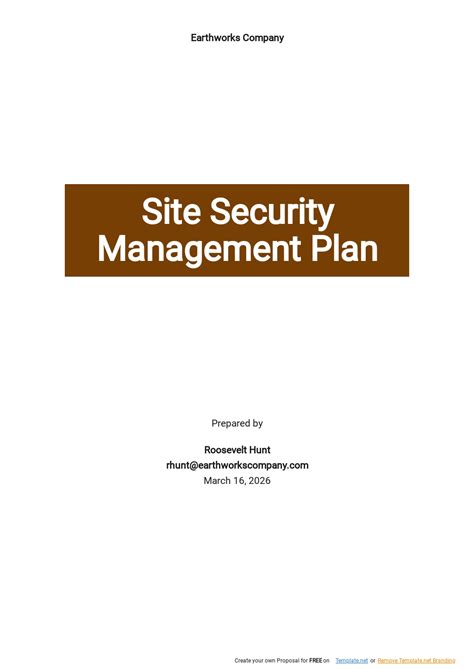 Site Security Plan Template