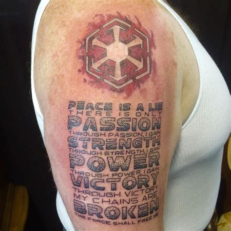 The Sith code, my first tattoo done by Vanessa at