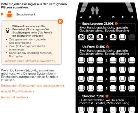 Sitzplatz Easyjet