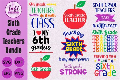Download Sixth Grade Teachers Bundle DXF Files