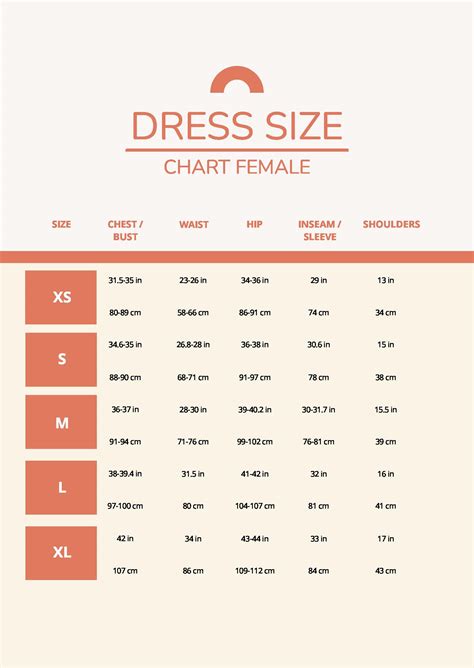 Size Chart For Women Dresses