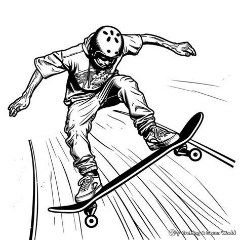 Skateboarding Coloring Page
