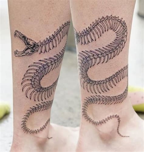 Skeletal Snake Tattoo