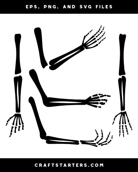 Glowing Bones: Illuminating Your Designs with our Stunning Skeleton Arm Svg